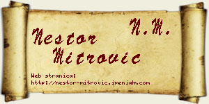 Nestor Mitrović vizit kartica